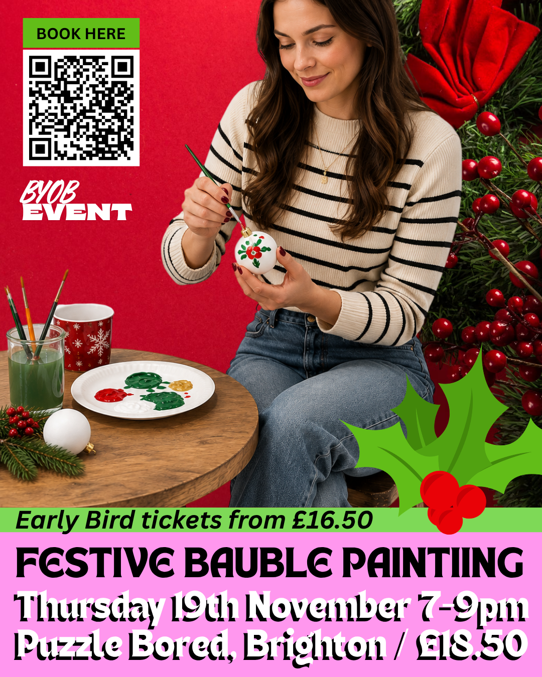 Christmas Bauble Painting Workshop - Thursday 19th November at 7pm