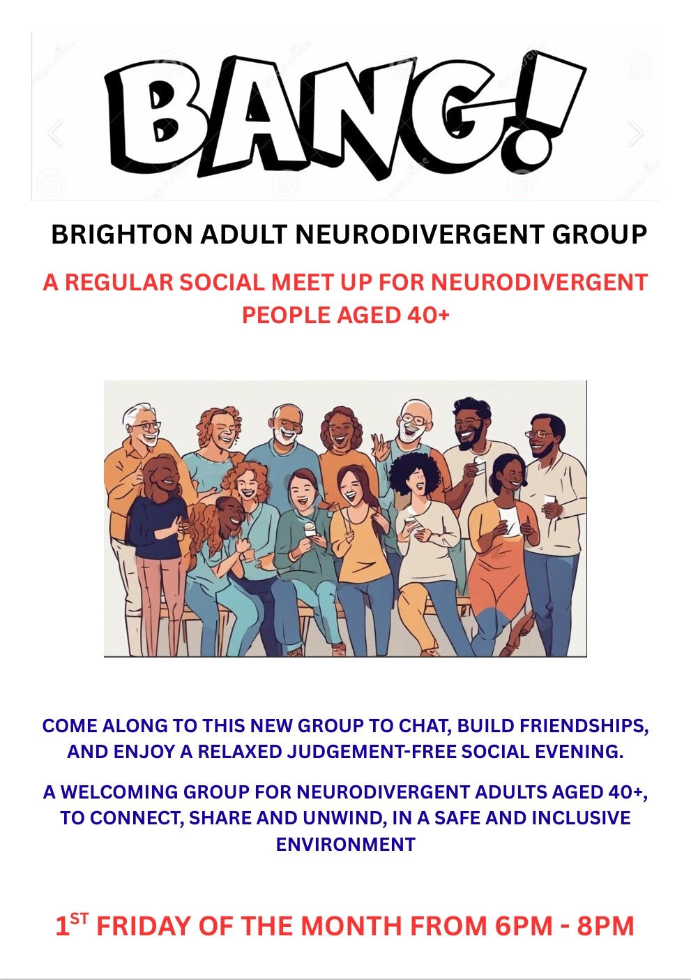 BANG - Social Meet Up Group for 40 years old + - Friday 5th June from 6pm