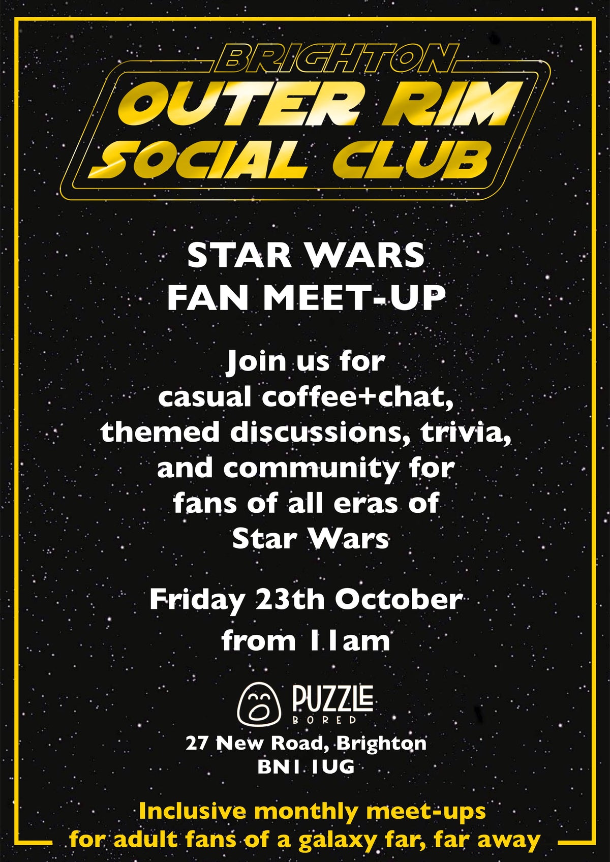 Brighton Outer Rim Social Club - Friday 23rd October at 11am