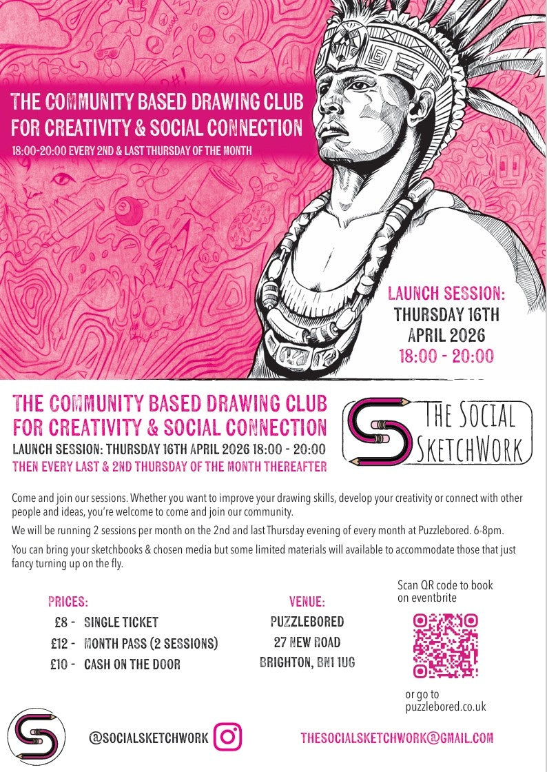 The Social Sketchwork - Drawing Club - Thursday 23rd July at 6pm