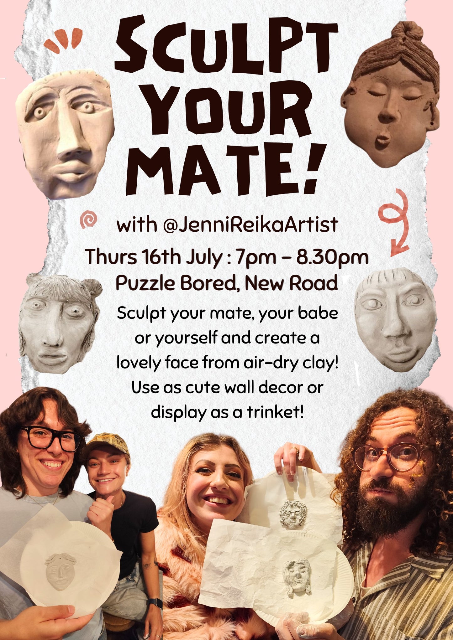 Sculpt your Mate Workshop - Thursday 16th July at 7pm