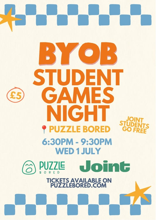 BYOB Student Games Night with Joint - Wednesday 1st July from 6.30pm