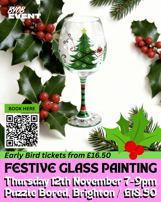 Festive Glass Painting Workshop - Thursday 12th November at 7pm