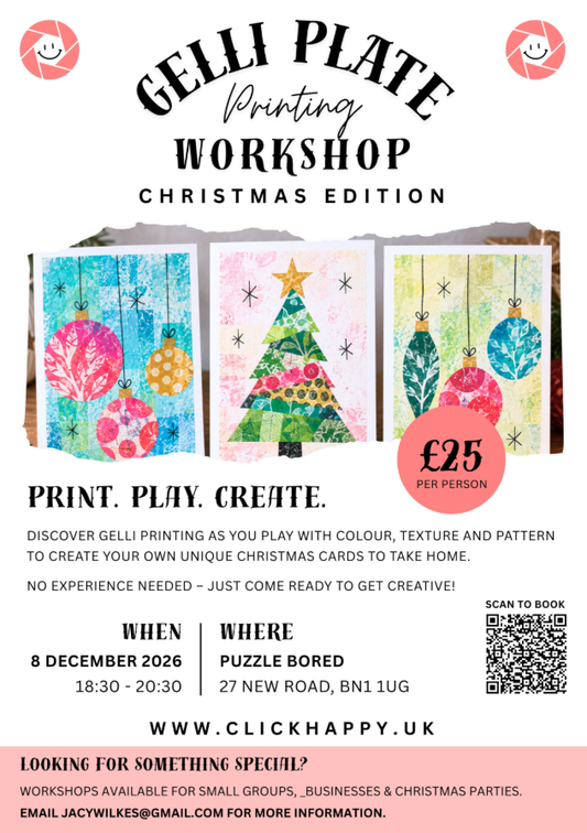Gelli Plate Printing Workshop - Christmas Edition - Tuesday 8th December at 6.30pm