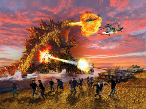 500 Piece Jigsaw Puzzle - Godzilla (Augmented Reality Puzzle)